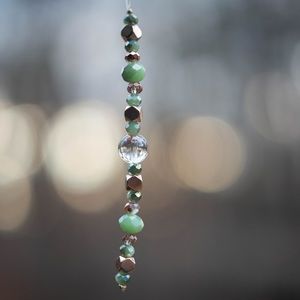 Green&Rose Gold Purse Charm